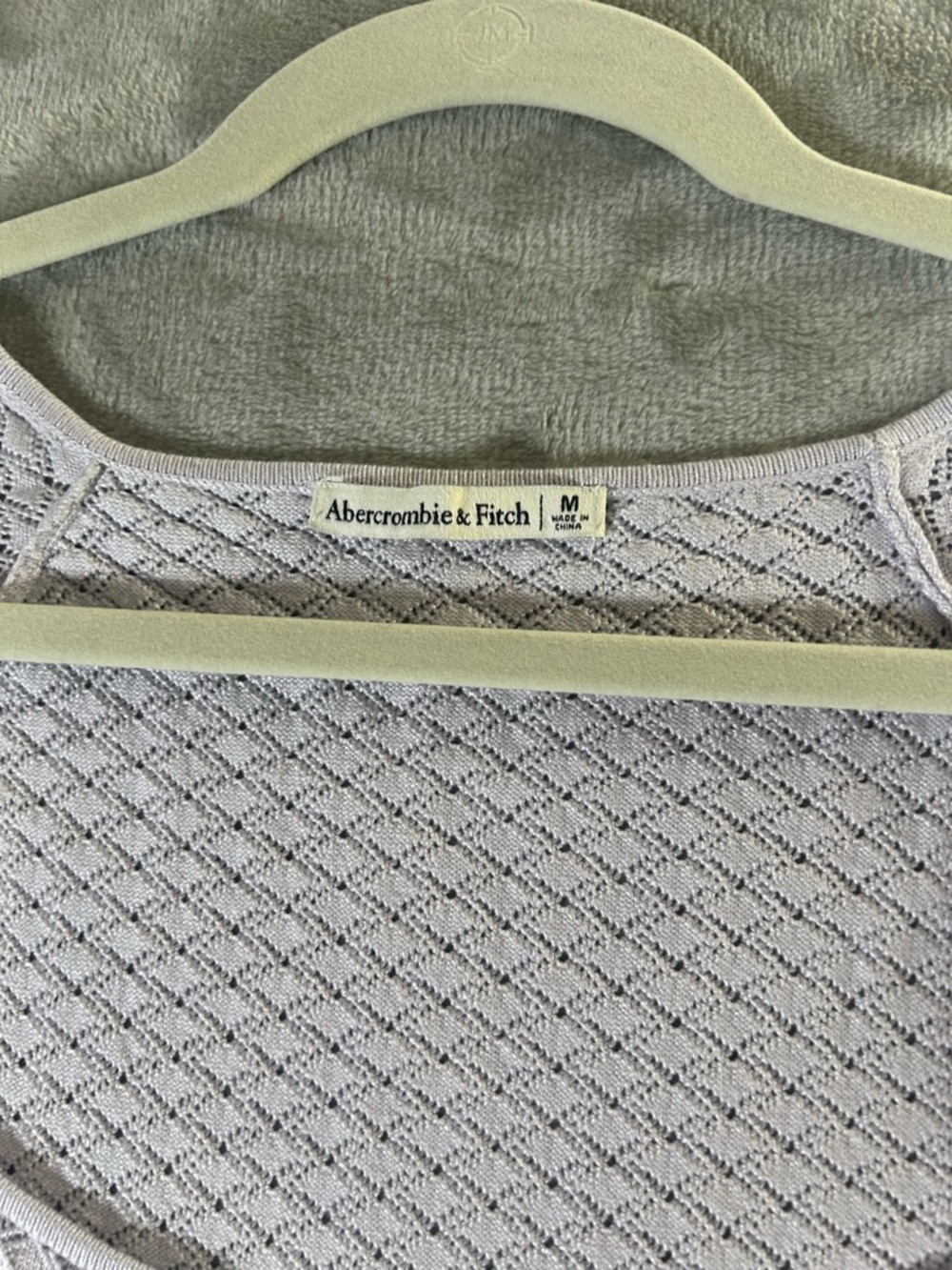 Abercrombie & Fitch pointelle square neck light purple eyelet bodysuit - Picture 6 of 15